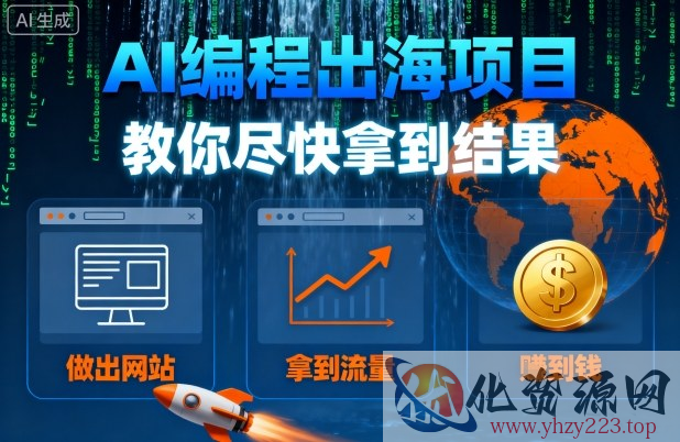 AI编程出海项目，教你尽快拿到结果-做出网站、拿到流量、賺到钱