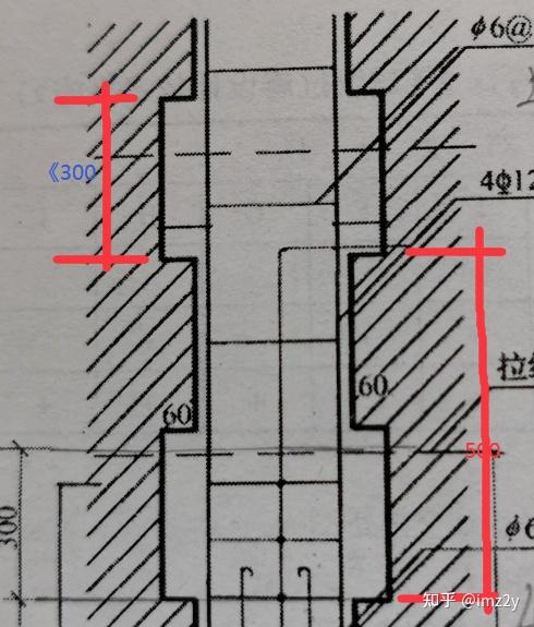 構造柱馬牙槎高度方向尺寸不大於300mm,中距500mm,這句話是什麼意思?