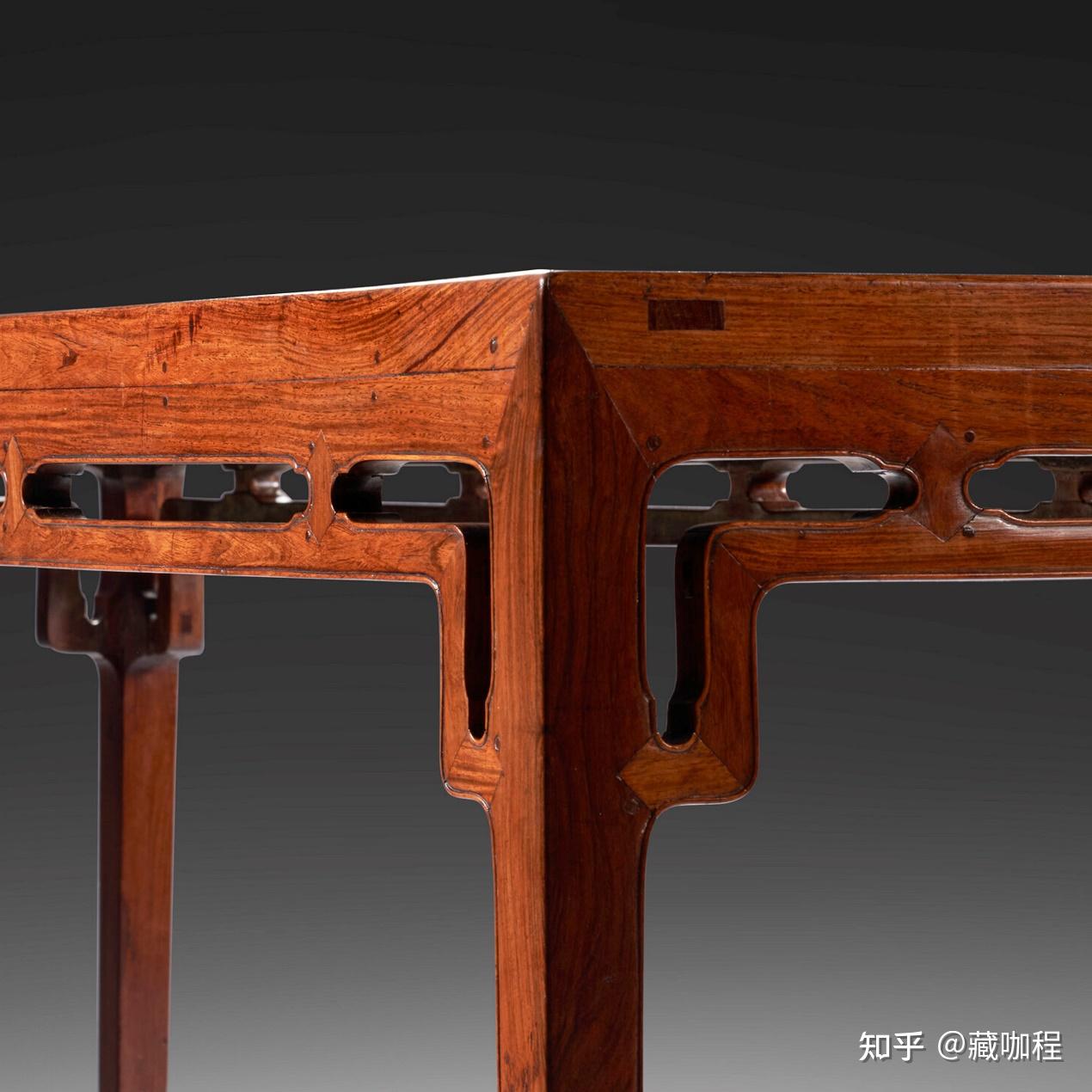 边抹牙条腿子格角,黄花梨画桌惊现第三种四面平 - 知乎