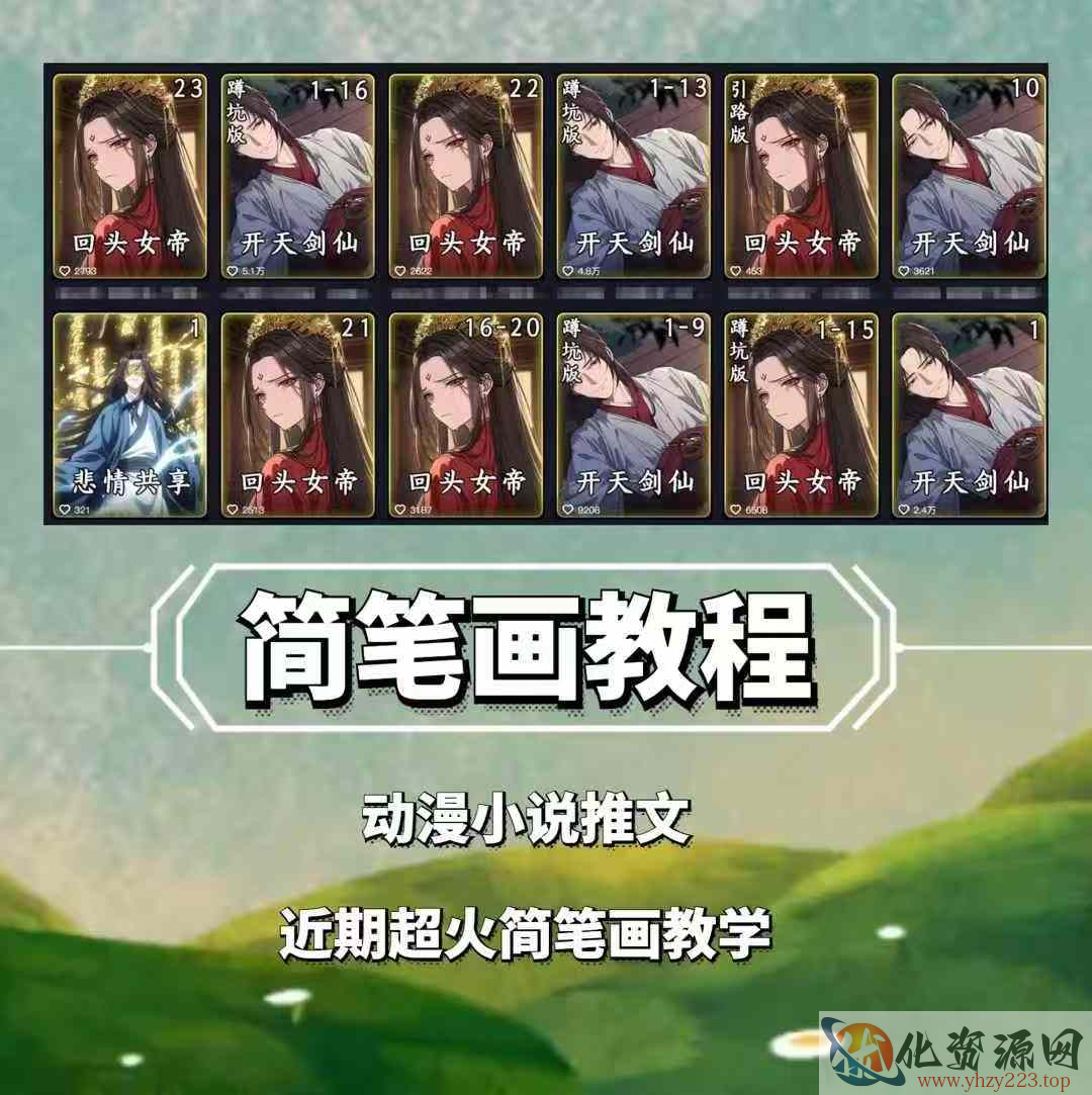 兜兜简笔画教学，小说推文动漫玩法，可做伙伴计划、分成计划、接广告等