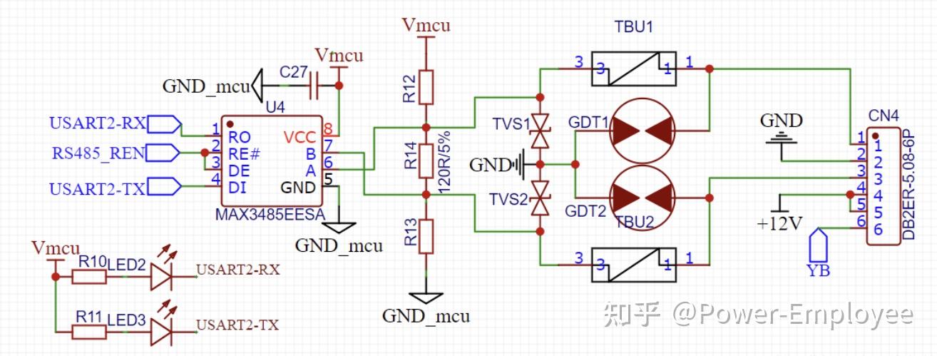MAX3485/SP3485 典型电路设计 - 知乎
