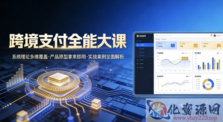跨境支付全能大课，系统理论多维覆盖，产品原型拿来即用，实战案例全面解析
