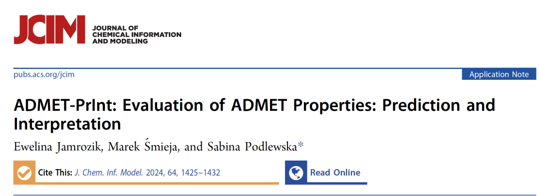 J. Chem. Inf. Model. | ADMET-PrInt药物特性分析平台 - 知乎