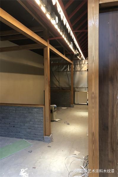 室内餐饮店钢结构做成仿木纹怎么施工 - 知乎