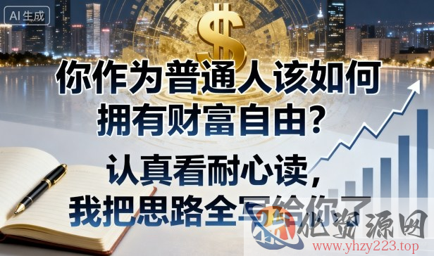 付费文章：你作为普通人该如何拥有财富自由？认真看耐心读，我把思路全写给你了