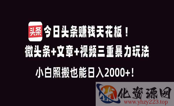 微头条+文章+视频三重暴利玩法_wwz