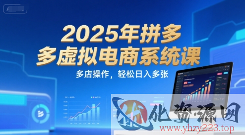 2025年拼多多虚拟电商系统课，多店操作，轻松日入多张
