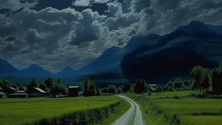 (绘画)乡村夜晚，平原，云遮月，月亮，绿油油的麦田 - 知乎