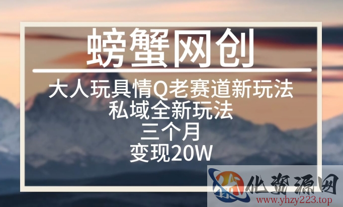 大人玩具情Q用品赛道私域全新玩法，三个月变现20W，老项目新思路【揭秘】