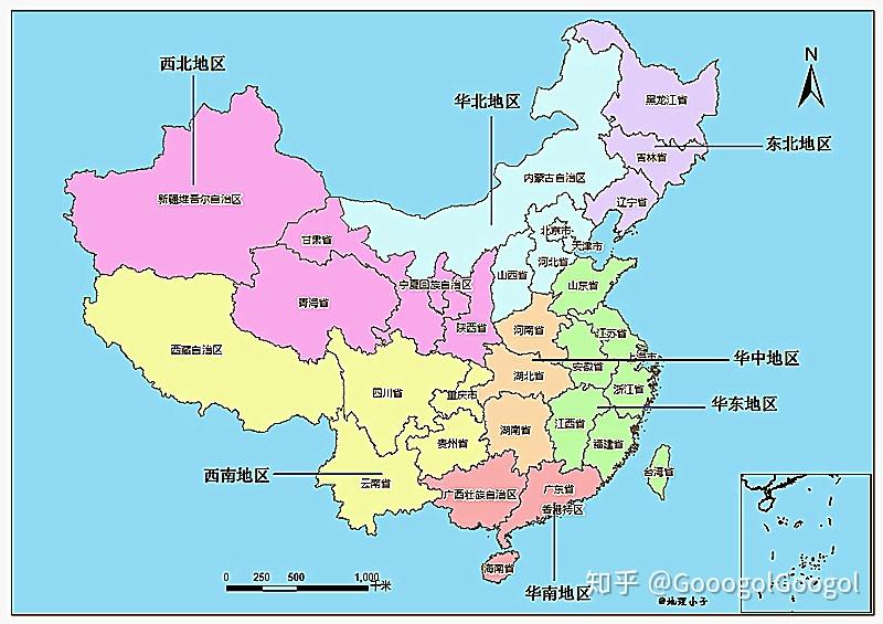 华东、华南、华北、西北、东北分别是分为哪几个省市？ - 知乎