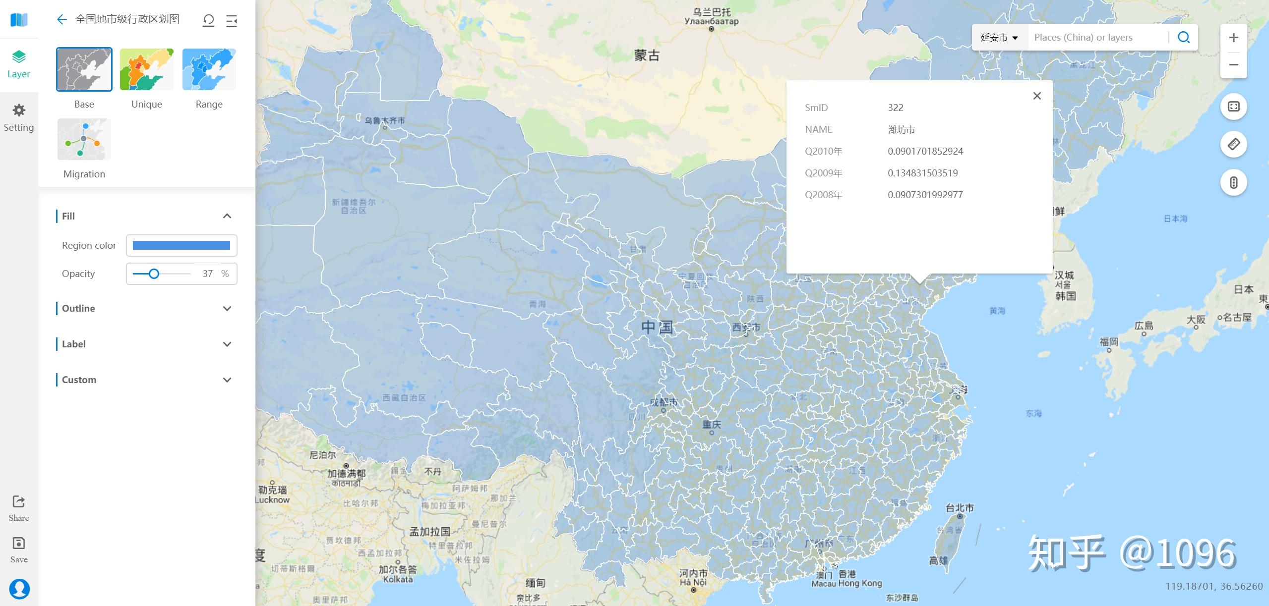 请问哪个地图能够显示地级市的边界呢? - 知乎