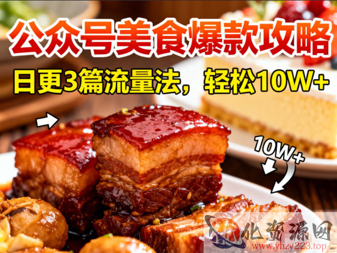 公众号搬运美食爆款攻略，日更3篇流量主打法，轻松10W+阅读