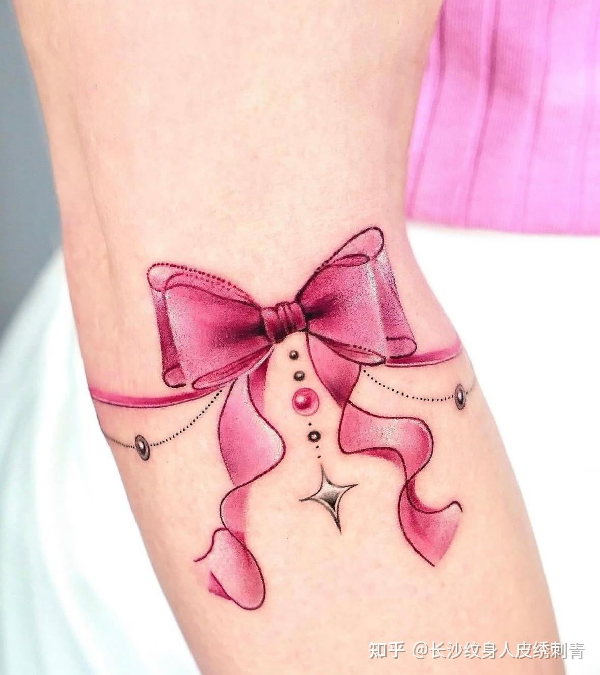 小清新纹身 蝴蝶结纹身 蝴蝶纹身