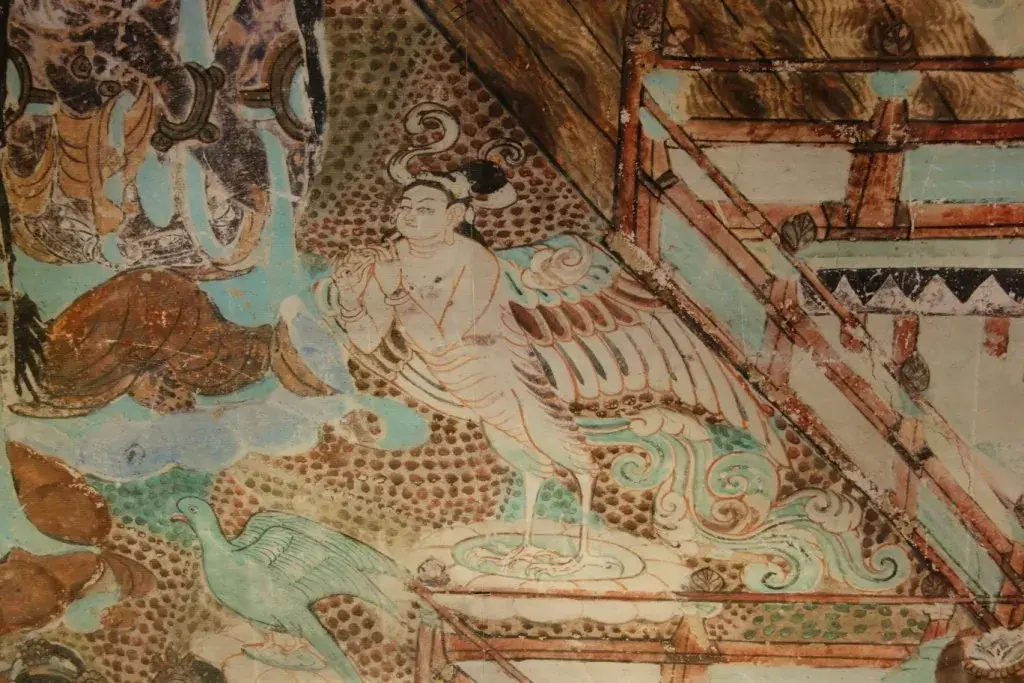 【琉球玩具】古倉保文　張子　厄除迦陵頻伽 箱有　郷土玩具 九州國立博物館