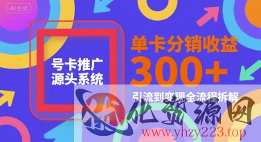 号卡推广源头系统，单卡分销收益3张+，引流到变现全流程拆解【揭秘】