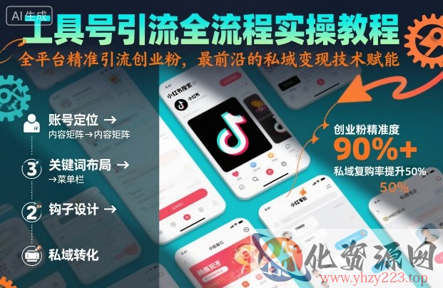 工具号引流全流程保姆级实操教程，全平台精准引流创业粉，最前沿的私域变现技术赋能