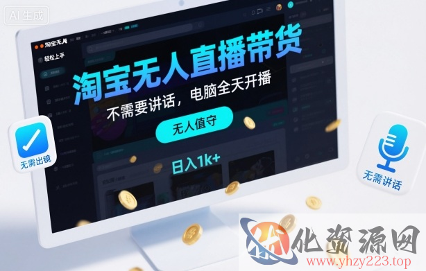 淘宝无人直播带货，不需要出镜，不需要讲话，电脑全天开播，轻松上手，日入1k+【揭秘】
