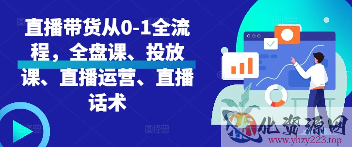 直播带货从0-1全流程，全盘课、投放课、直播运营、直播话术