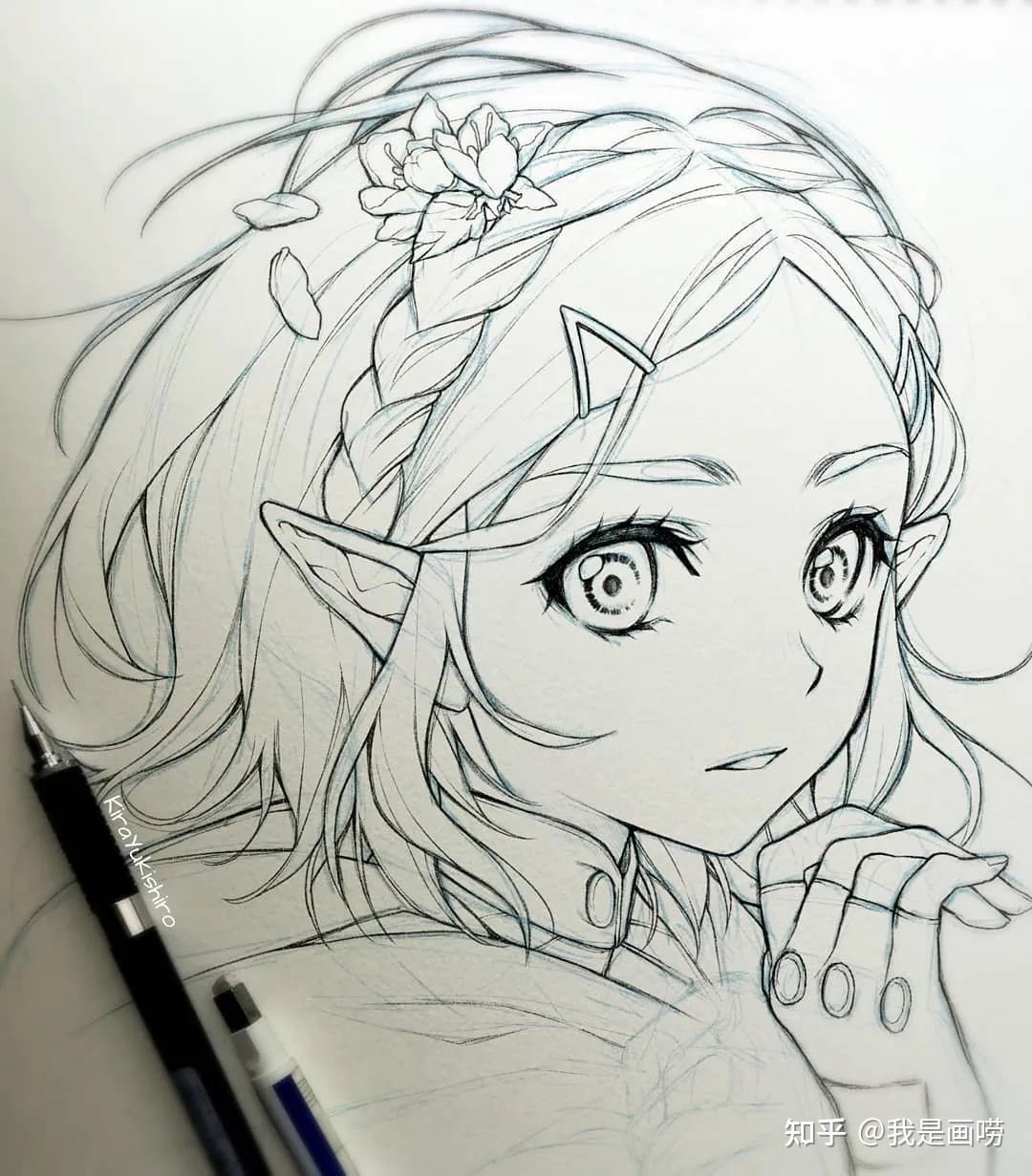 有没有什么适合新手临摹的简单线稿最好是动漫的