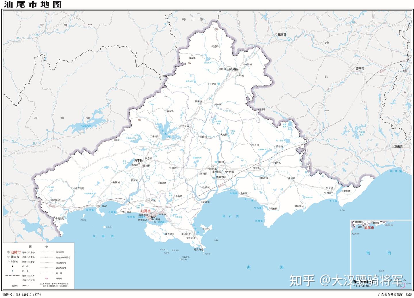 图文解读汕尾市行政和地理(含4个县区2023年高清地图) - 知乎