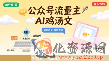 公众号流量主，用AI写鸡汤文，10分钟一篇，最高月入2W【附工具指令】