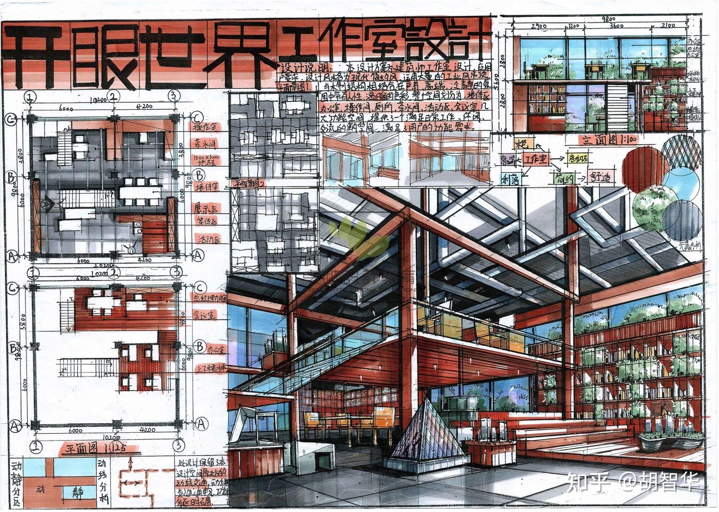 室内考研方案办公空间设计！！ - 知乎