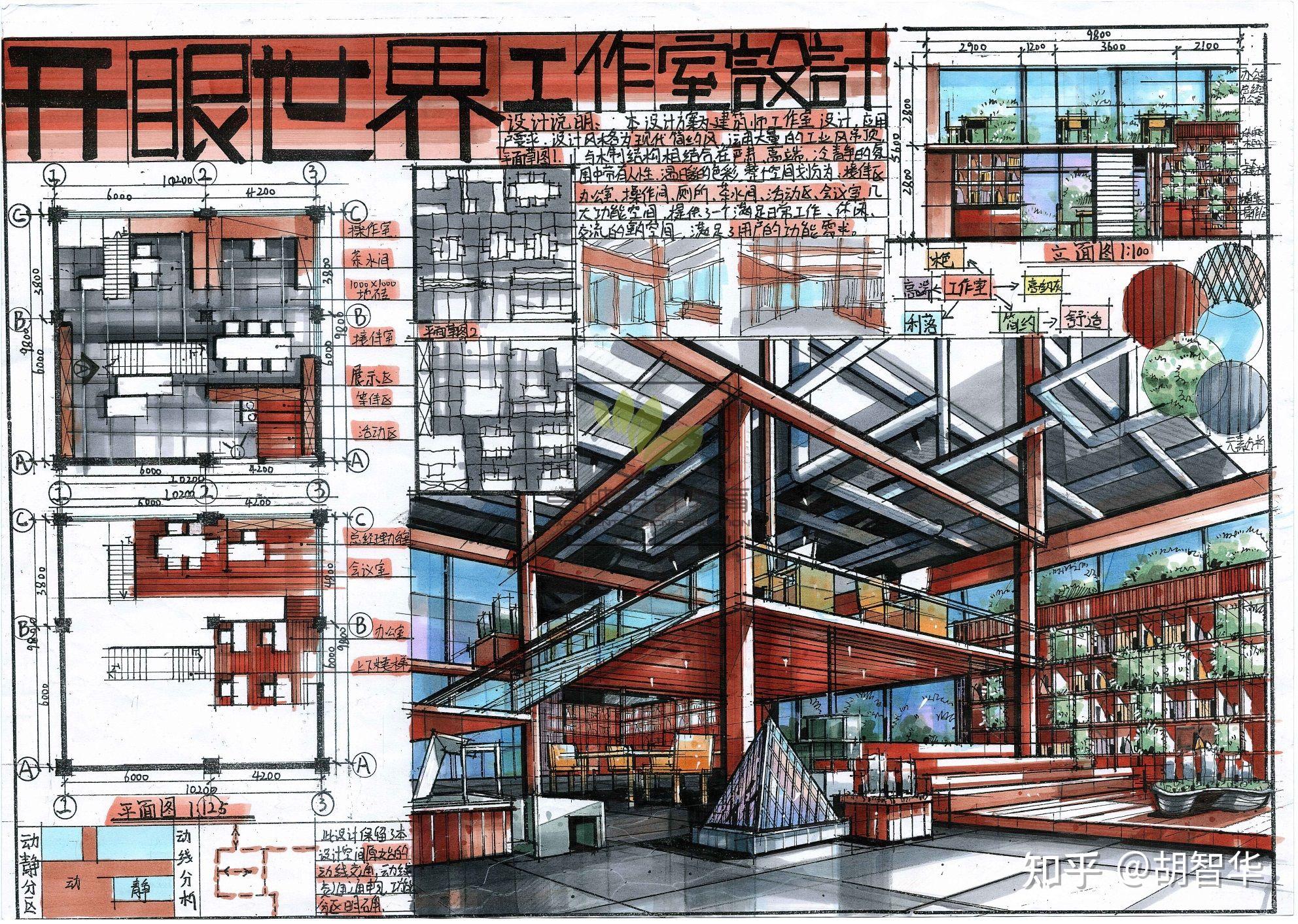 室内考研方案办公空间设计!! - 知乎