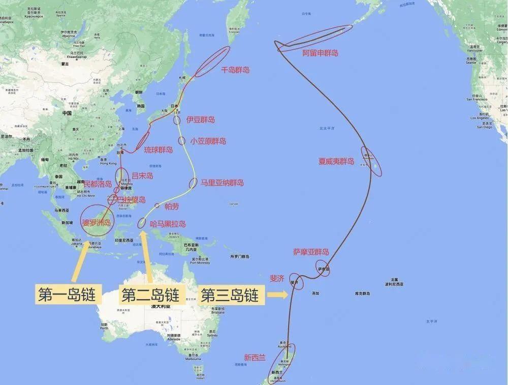 伊豆群岛 ,经小笠原诸岛,硫磺岛, 马里亚纳 群岛,关岛, 雅浦岛 ,帕劳