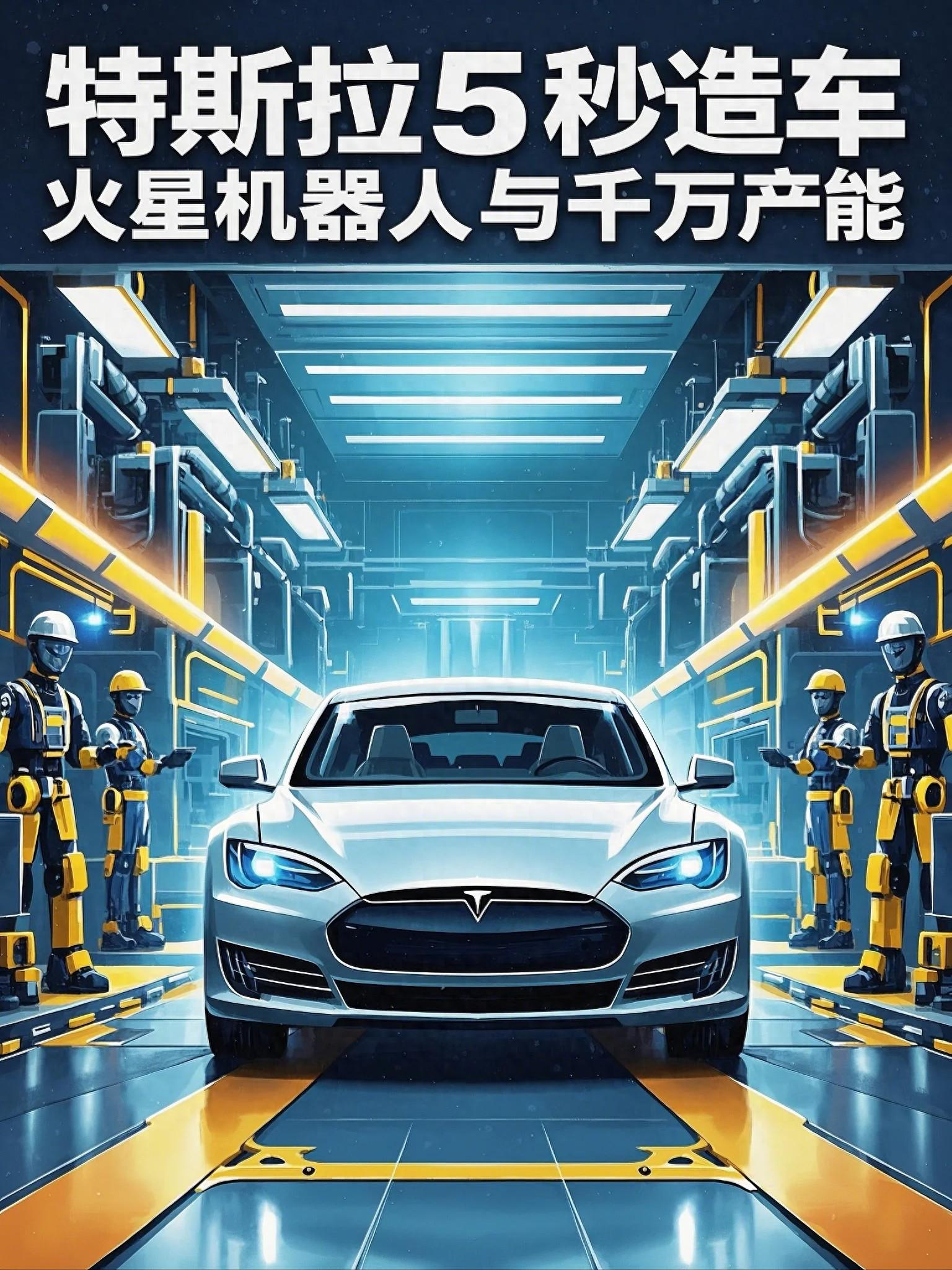马斯克发布最新全息大饼5秒造车火星机器人与千万产能