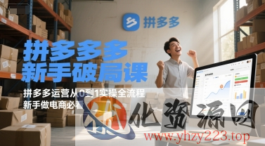 拼多多新手破局课，拼多多运营从0到1实操全流程，新手做电商必看