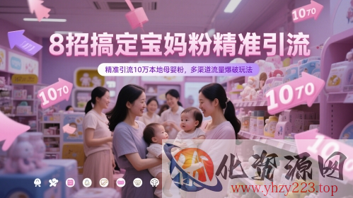 8招搞定宝妈粉精准引流，精准引流10万本地母婴粉，多渠道流量爆破玩法