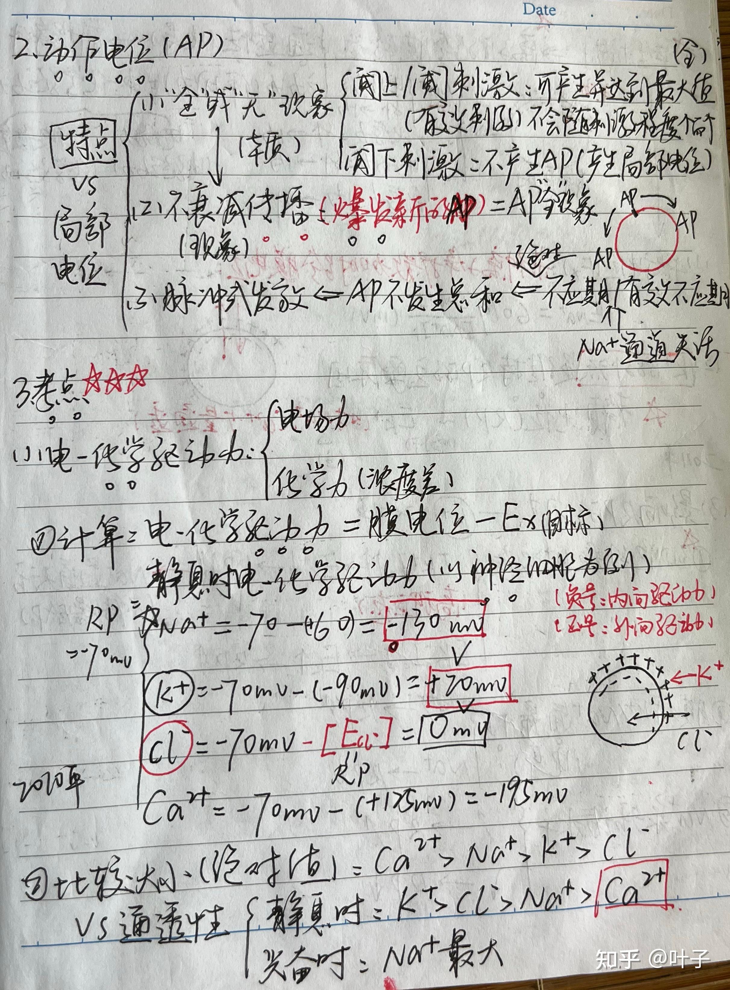 生理学手写笔记（超重点） 知乎 