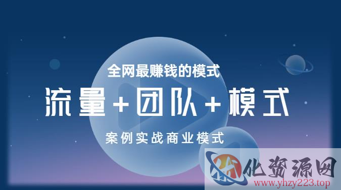 王冲老师《流量+团队+模式》商业模式实战课，全网最赚钱的模式