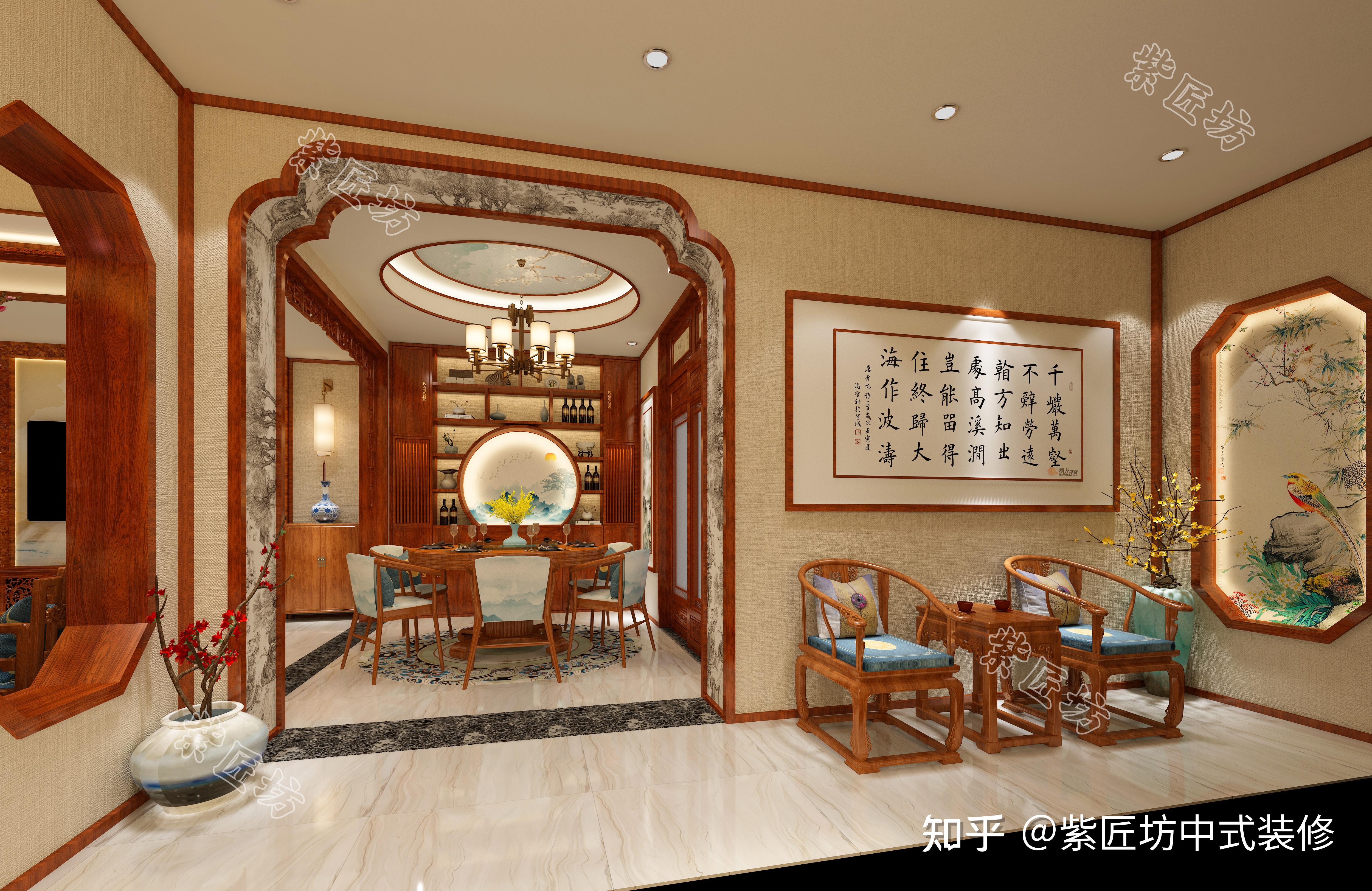 石家庄别墅装修丨360㎡中式别墅大宅设计,尽显东方古典韵味 - 知乎