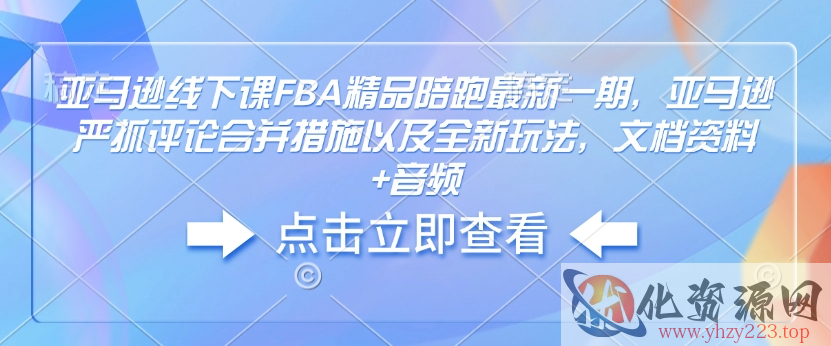 亚马逊线下课FBA精品陪跑最新一期，亚马逊严抓评论合并措施以及全新玩法，文档资料+音频