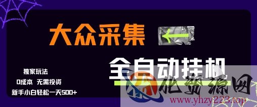 大众采集全自动玩法，新手小白轻松一天5张+，操作简单零成本【揭秘】