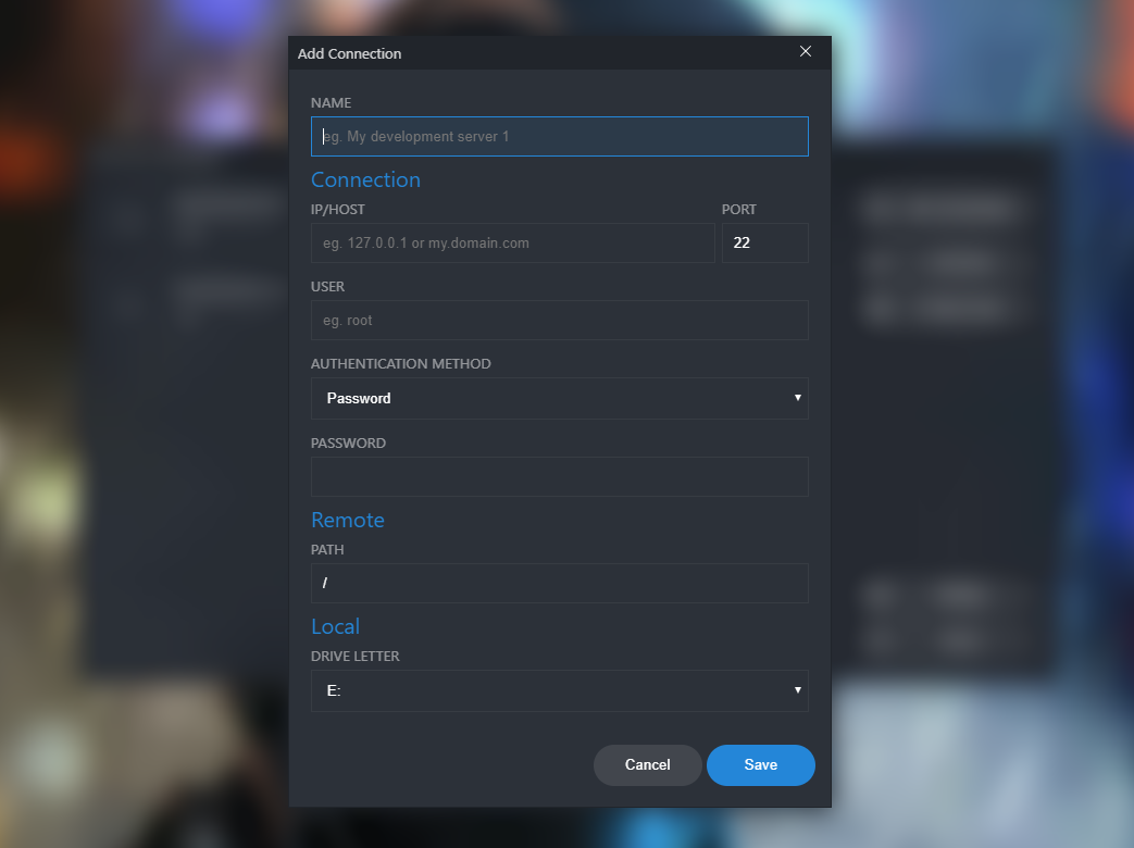 Add & edit connections