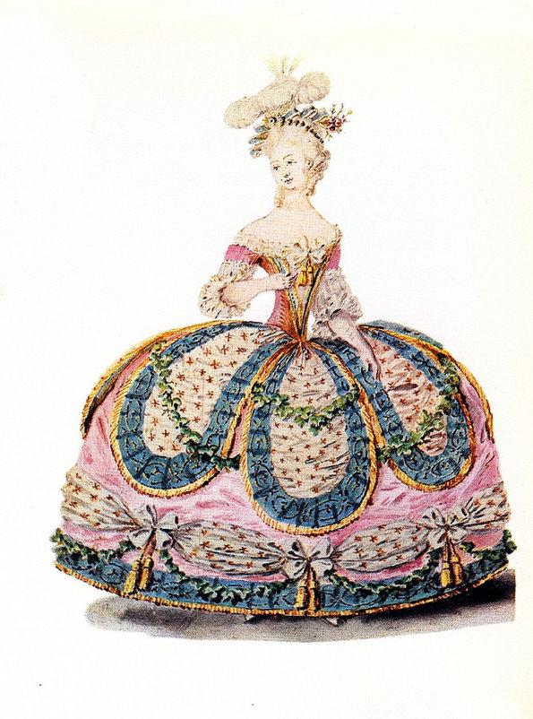 欧洲古典洛可可风格服饰服装设计手绘美术学习资料绘画素材资源临摹