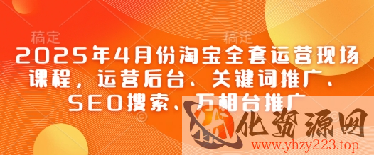 2025年4月份淘宝全套运营现场课程，运营后台、关键词推广、SEO搜索、万相台推广