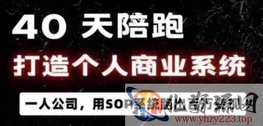 40天陪跑打造个人商业系统，一人公司，用SOP系统跑出百W变现