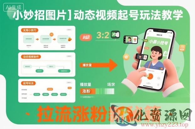 小妙招图片＋动态视频起号玩法教学，拉流涨粉新秘籍