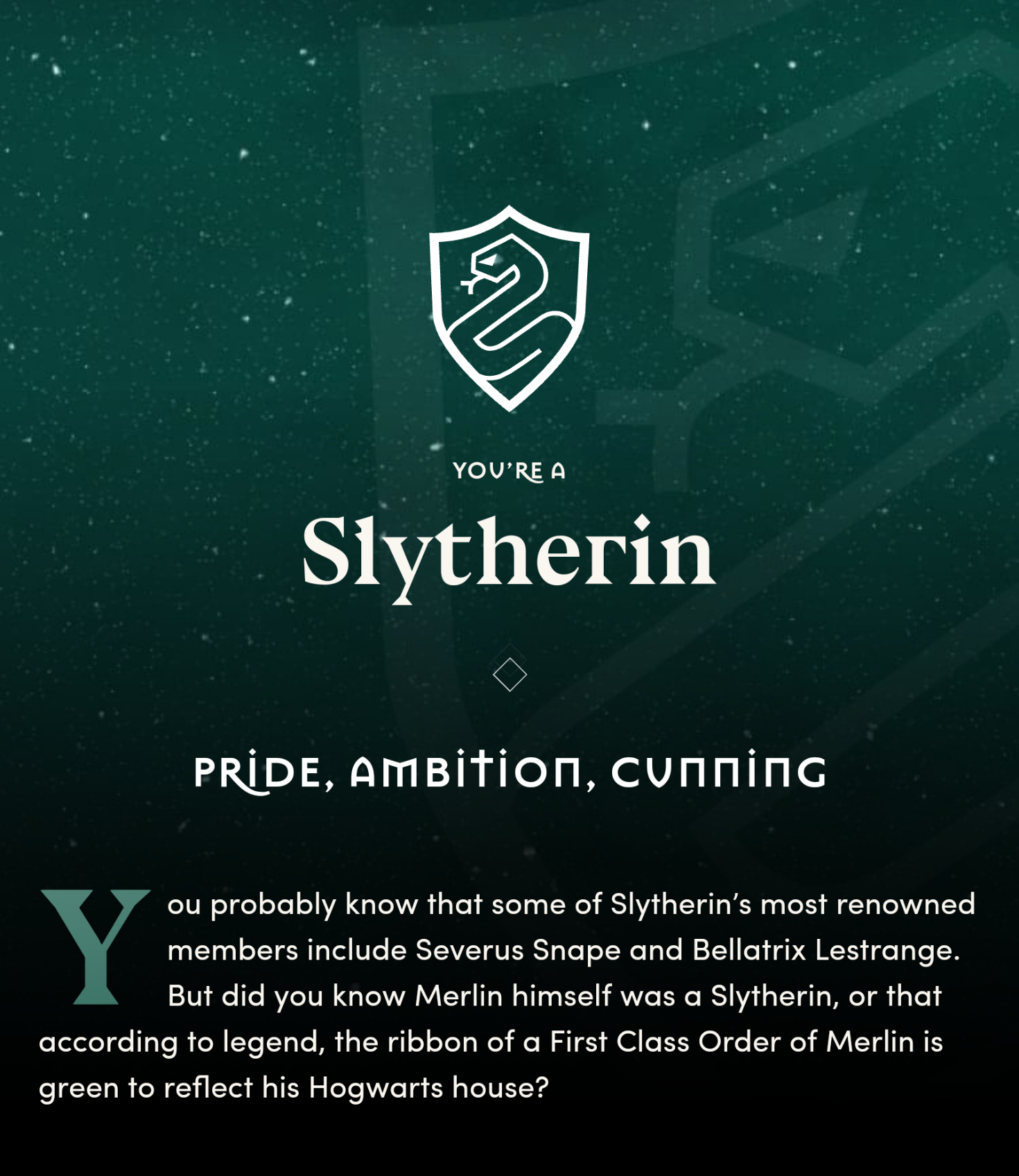 哈迷们你们在pottermore测试的分院帽结果是什么