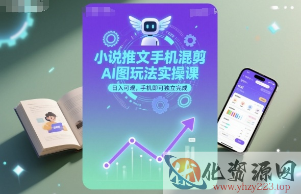 小说推文手机混剪AI图玩法实操课，日入可观，手机即可独立完成