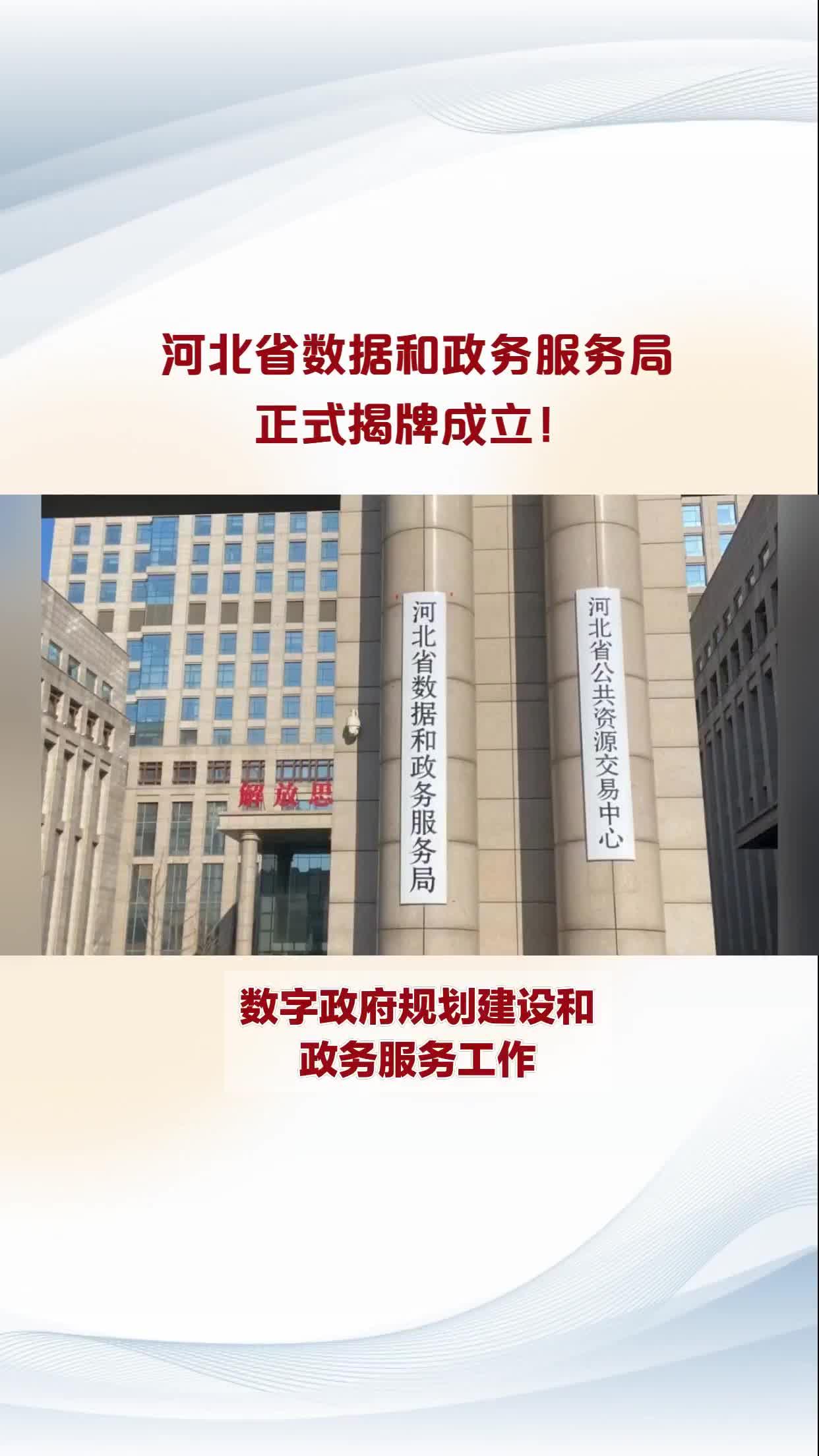 河北省数据和政务服务局正式揭牌成立