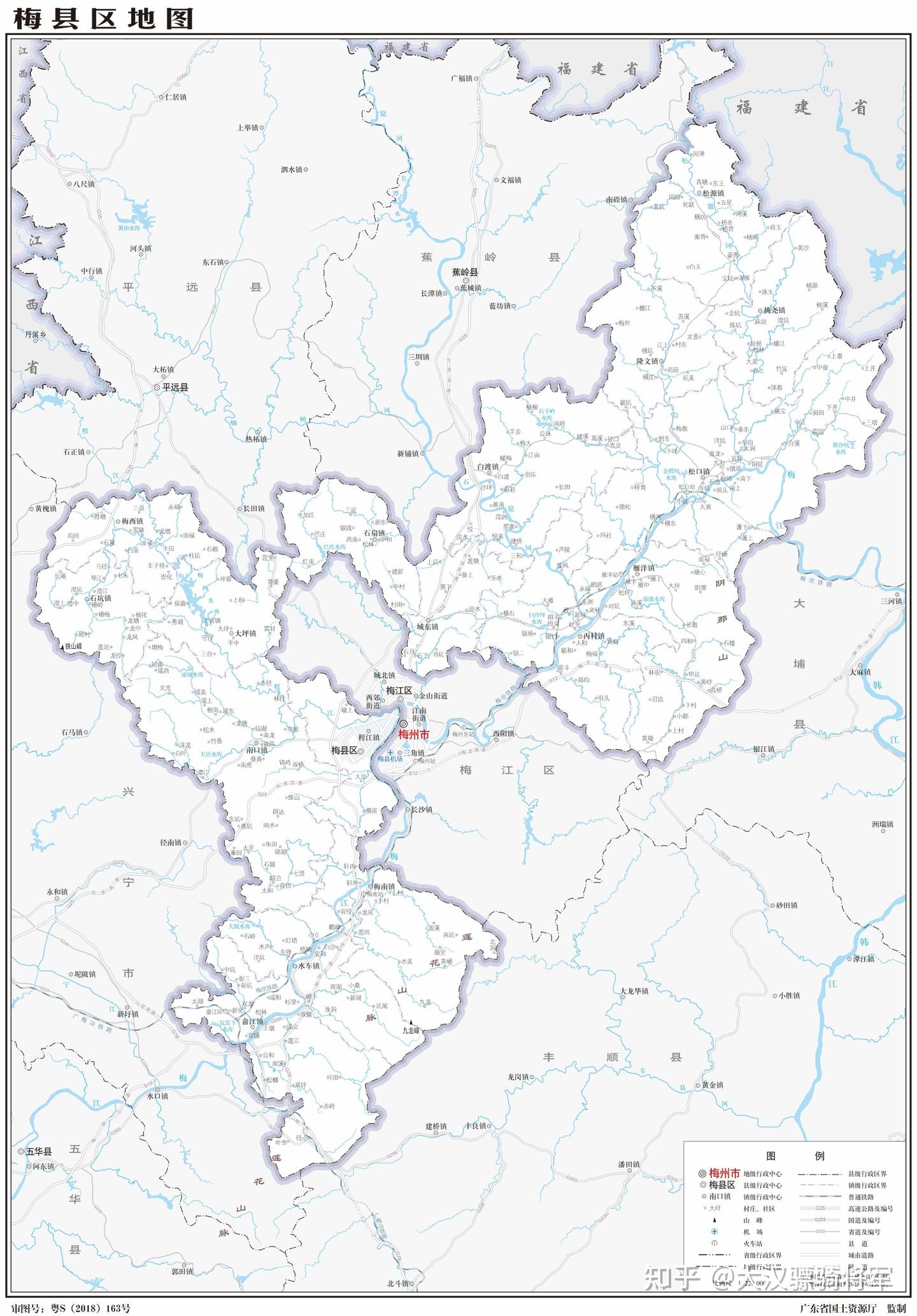图文解读梅州市行政和地理(含8个县区2023年高清地图) - 知乎