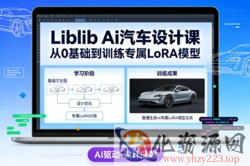 Liblib Ai汽车设计课，从0基础文生图，到教你训练专属设计和风格LoRA模型