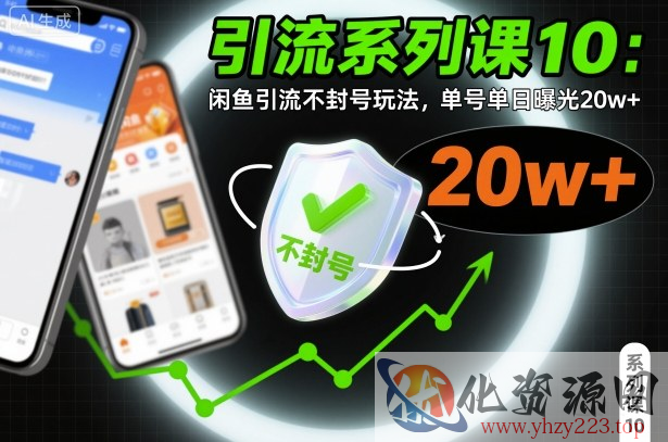 引流系列课10：闲鱼引流不封号玩法，单号单日曝光20w+