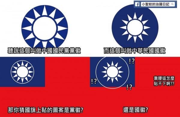 中华民国的国旗和国民党的党旗是一样的吗