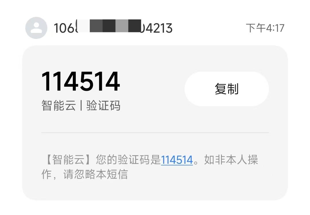 云在线短信验证码平台登录不上