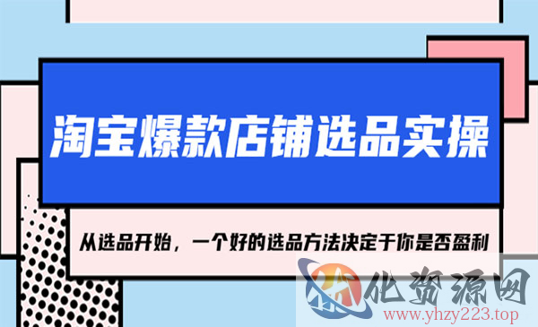 《淘宝爆款店铺选品实操》2023从选品开始，一个好的选品方法决定于你是否盈利_wwz